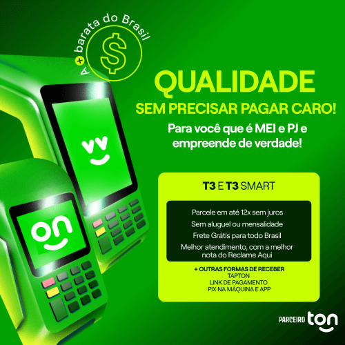 Maquininha TON para MEI e PJ - Melhor Custo-Benefício